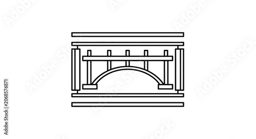 Minimalist Bridge Icon Outline Vector Illustration