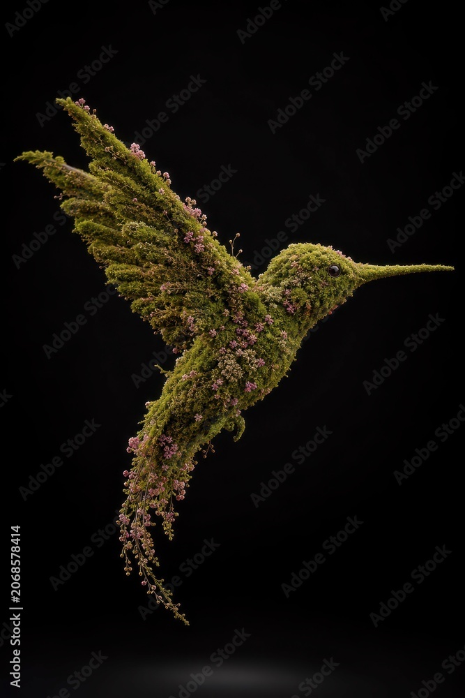 Obraz premium Hummingbird Of Blooming Moss