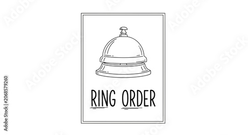 Vintage Bell for Ordering Service, Ring for Attention, Retro Style