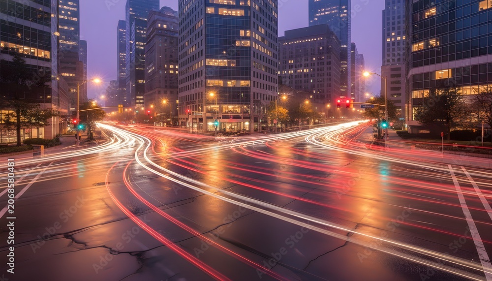 Fototapeta premium Three-Way Intersection Motion