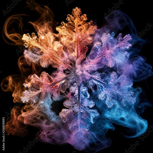 Macro Snowflake Smoke
