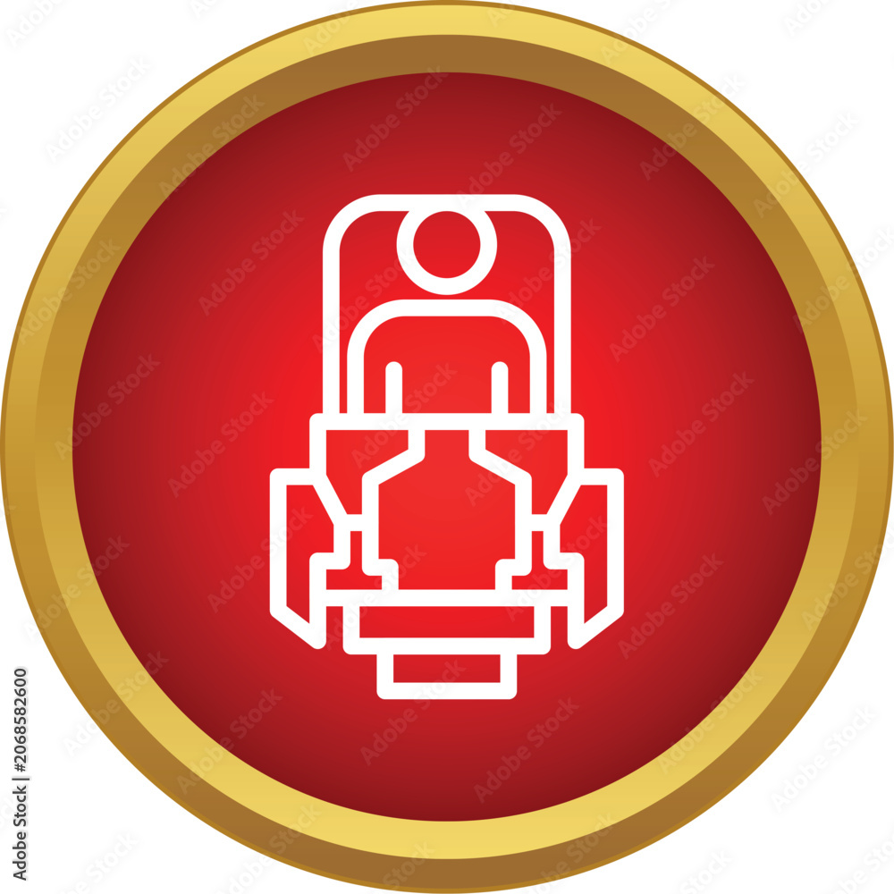 Naklejka premium Driver sitting in a formula one racing car, a simple line art icon