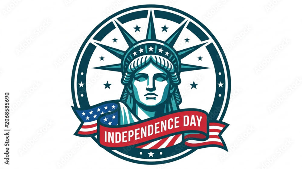 Fototapeta premium Independence day symbol with statue of liberty