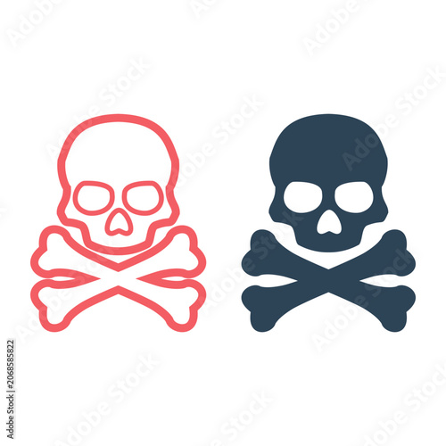 Bild auf Leinwand Skull icons set danger or poison flat vector symbol for apps and websites