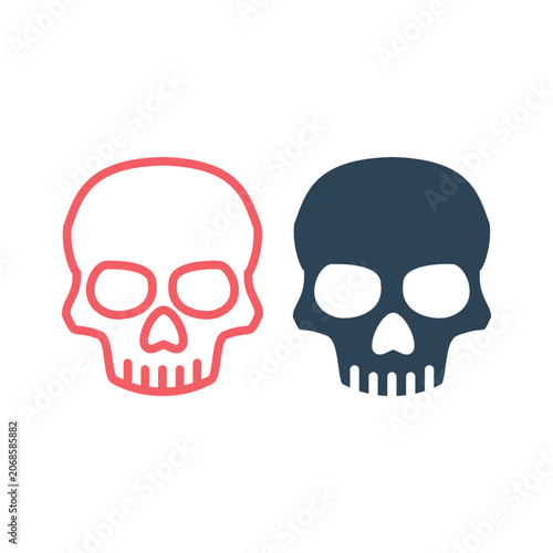 Foto Skull icons set danger or poison flat vector symbol for apps and websites