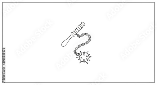 Medieval Weapon Flail Outline Icon