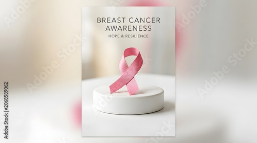 Breast cancer awareness month pink ribbon symbol of hope and resilience