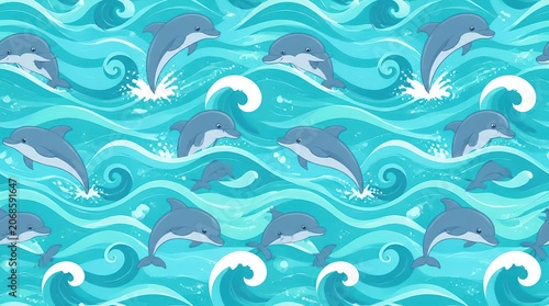 seamless pattern with waves