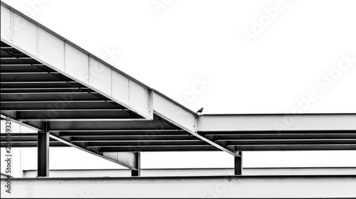 girder. Steel beams at a construction site, showcasing architectural progress and structural strength. real-estate listings.
