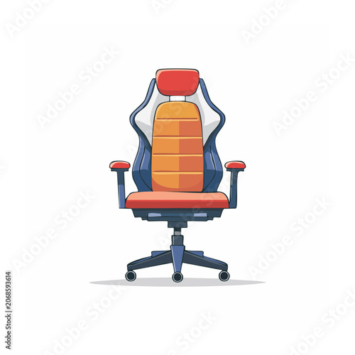 Modern ergonomic office chair in flat design