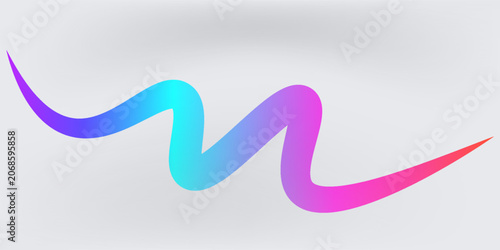 Wavy shape with Colorful stroke trendy Gradient. Vector illustration atrwork.