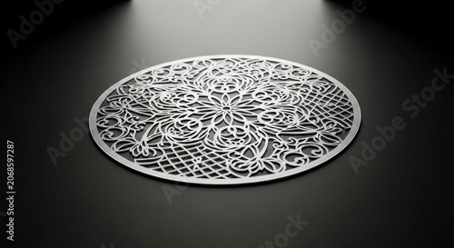Intricate metal decorative circular wall art.