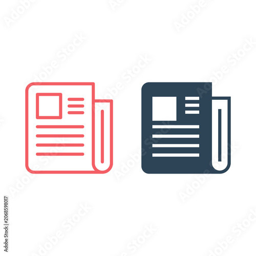 Newspaper icons set vector sign pictogram isolated design news symbol logo illustration