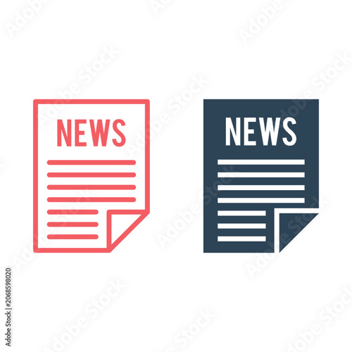 Newspaper icons set vector sign pictogram isolated design news symbol logo illustration