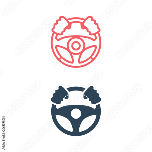 Car wheel vector icons set steering wheel vector design illustration