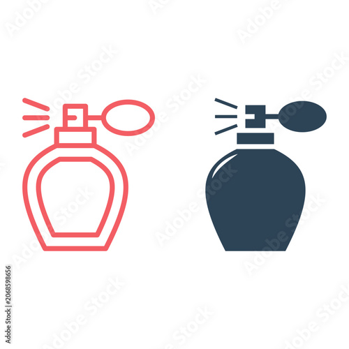 Perfume bottle icons set fragrance design illustration