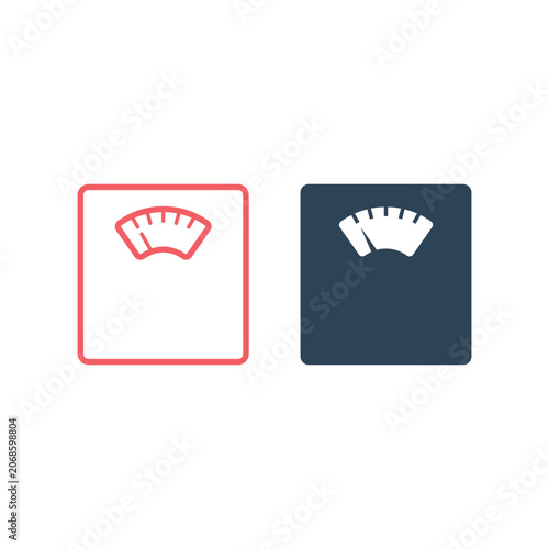 Scale weight icons set flat vector template design trendy