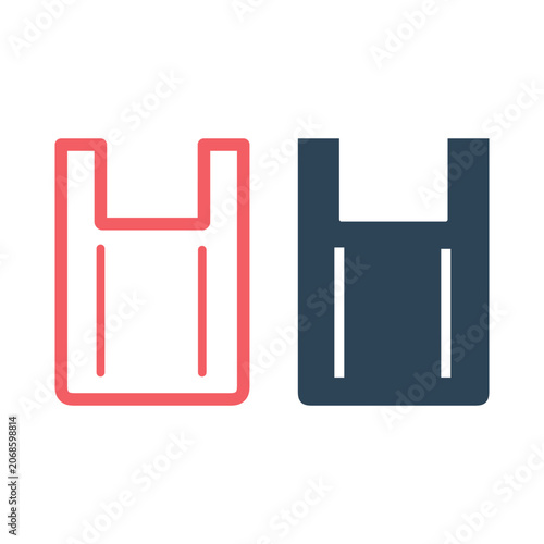 Plastic bag icons set vector illustration