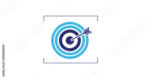 Target with Arrow Hitting Bullseye, Business Goal Achievement, Strategy Success Icon