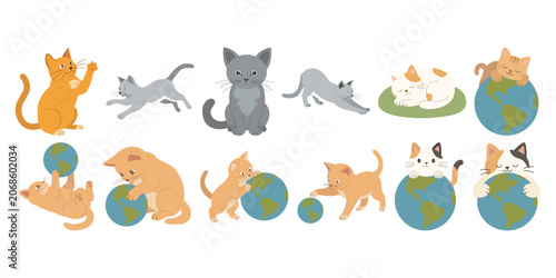 Tableau sur toile World Cat Day Illustration
