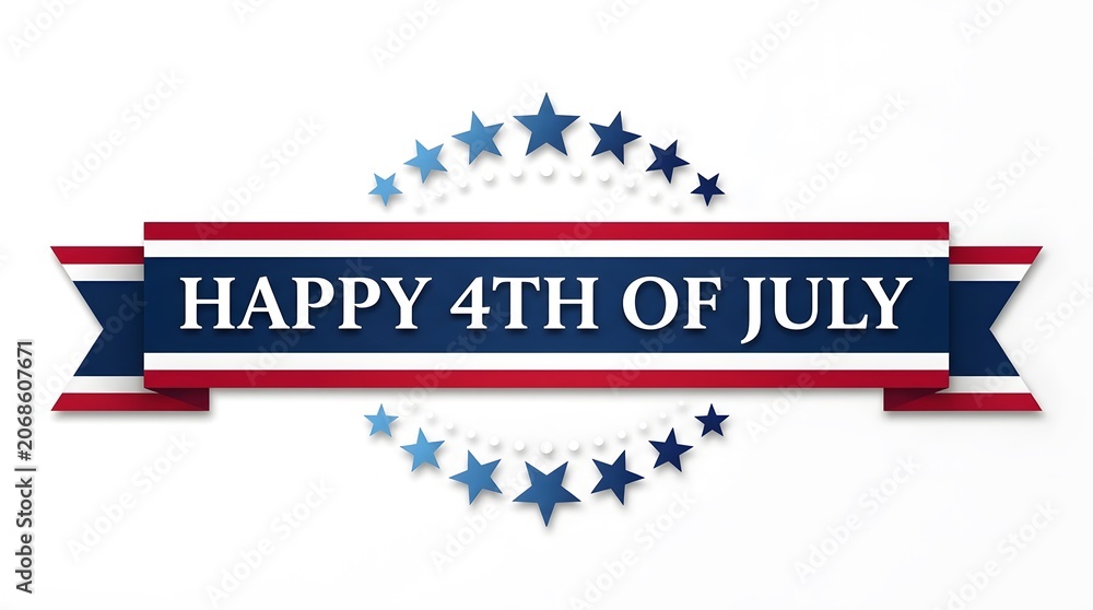 Obraz premium Happy 4th of July celebration banner with stars
