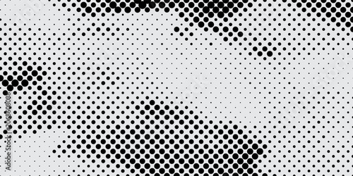Retro comic style black and white dots pattern backdrop. Dark abstract wavy texture element vector design for athletic sports shirt sublimation apparel.