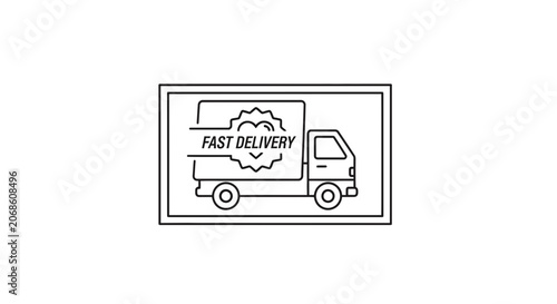 Fast Delivery Truck Icon - Express Shipping and Logistics Concept