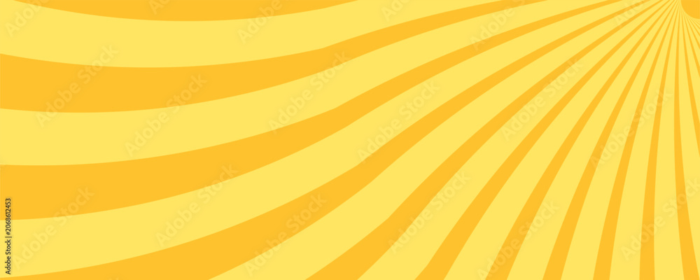 Obraz premium Radiating from the bottom left corner, a vibrant yellow sunburst background creates an energetic and dynamic atmosphere, perfect for adding a touch of brightness and warmth
