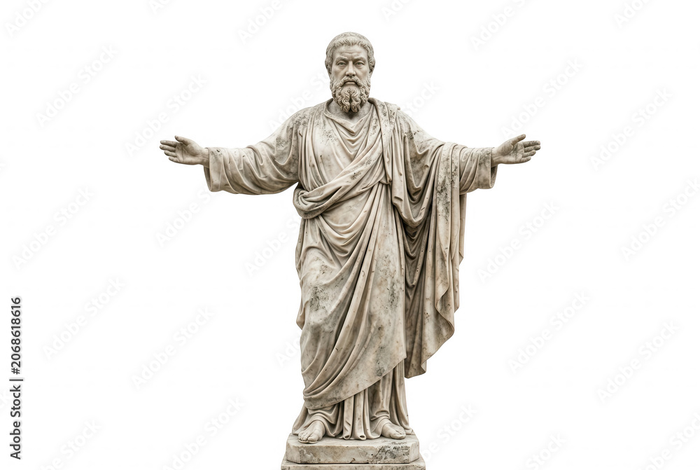 Fototapeta premium Stone Statue of Jesus Christ Isolated