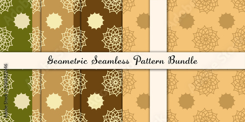 Geometric Mandala Seamless Pattern Bundle with Floral Ornament Design