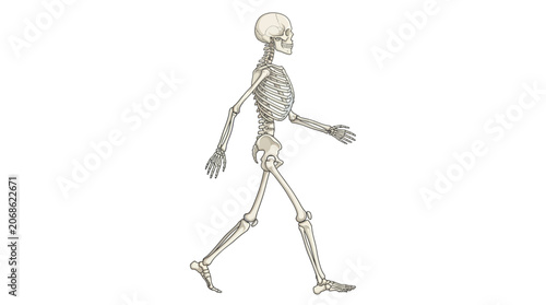 Human Skeleton Walking Animation Side View