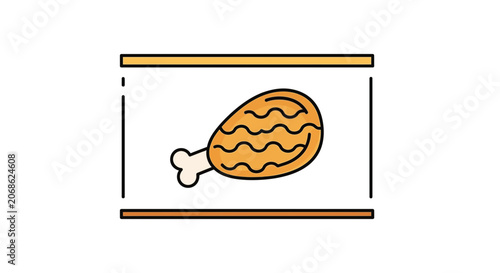 Fried Chicken Leg in a Takeout Box - Delicious Fast Food Icon