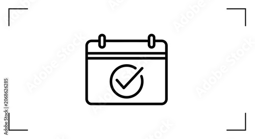 Calendar with Check Mark Icon: Event Planning, Task Completion, Appointment Confirmation