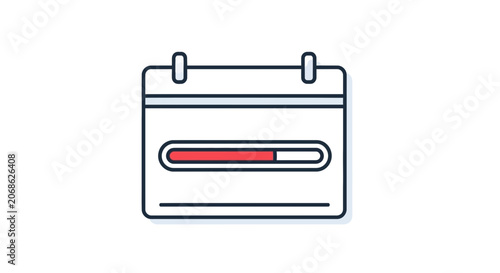 Calendar with loading bar icon, representing planning, deadlines, and progress tracking