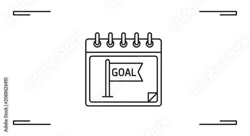Calendar with Goal Flag, Planning and Success Concept