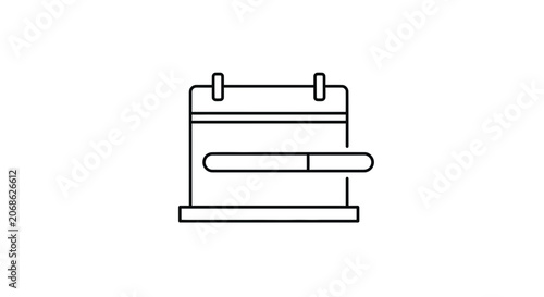 Calendar with progress bar icon, planning and scheduling concept