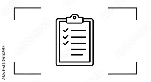 Checklist Clipboard Icon with Checkmarks - To Do List, Task Management, Planning Concept