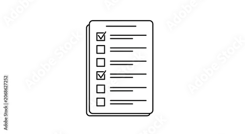 Checklist To Do List Paper with Checkmarks, Task Management, Planning, Survey, Exam