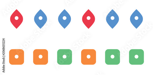 Colorful Map Pin and Location Marker Icons for Navigation and GPS Apps