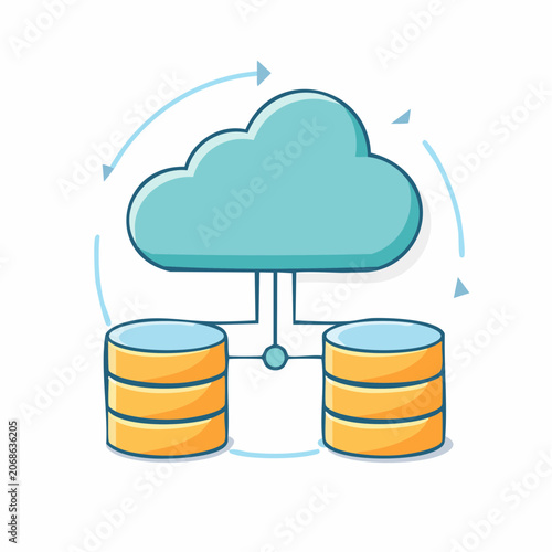 Cloud Computing and Data Storage Icon