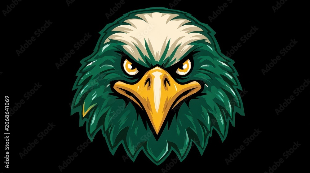 Fototapeta premium Bold eagle mascot portrait for college athletic branding and promotional materials