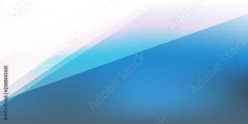 Quadro su tela Abstract blue background featuring layered diagonal geometric shapes with smooth color gradients transitioning from white to vibrant blue