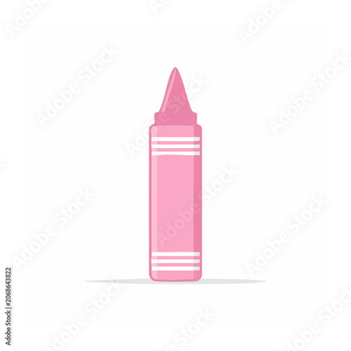 Pink crayon illustration on white background