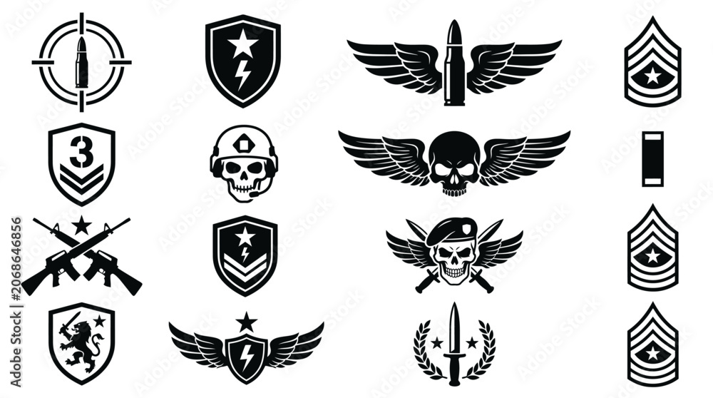 Fototapeta premium Military Emblems and Badges