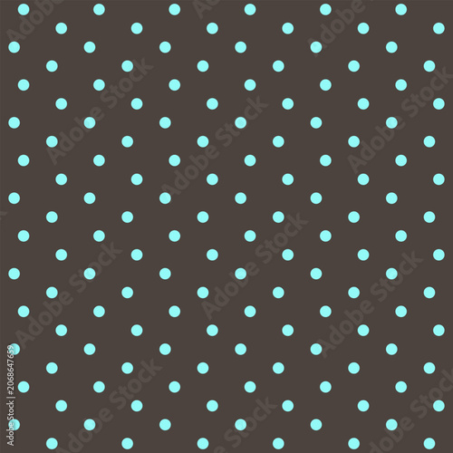 Simple geometric pattern abstract blue dots motif classic brown minimal background. Small circle elements modern fabric design textile swatch ladies dress, man shirt all over print block.