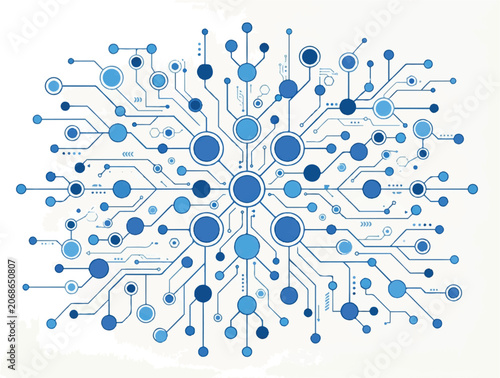 Abstract Digital Network Connection Structure Representing Global Data Flow and Technological Connectivity and Information Systems