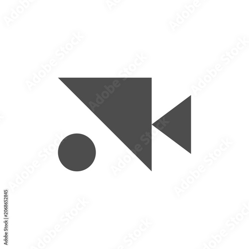 A simple composition of geometric shapes on a white background
