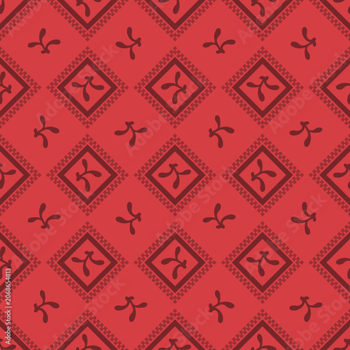 Japanese Stem Motif Diamond Vector Seamless Pattern