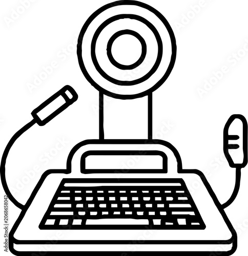 Retro Video Communication Terminal Icon