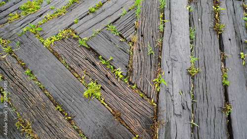 Photos old wooden, Weathered Wooden Boardwalk Made of Old Railroad Ties